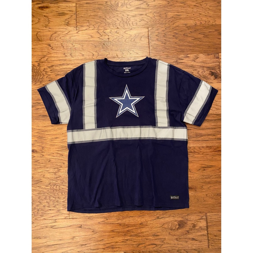 Buffalo Outdoors Reflective T-Shirt Mens 2XL Navy Blue Dallas Cowboys Star Tee